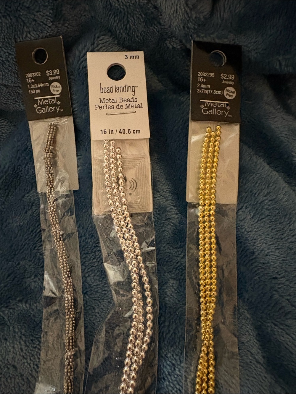Silver Metallic Bead Strand - 3mm